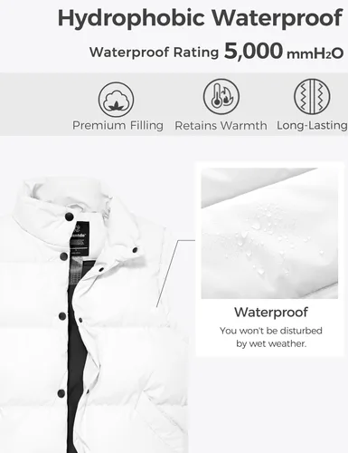 Vista 4 de wantdo Chalecos acolchados para mujer, chaleco grueso de invierno, ropa de abrigo, chaleco acolchado cálido
