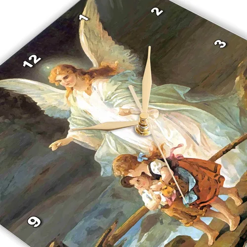 Vista 3 de 3dRose Guardian Angel 13x13 Wall Clock