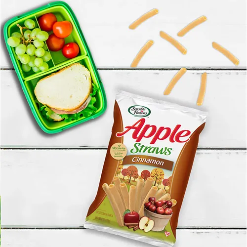 Vista 5 de Sensible Portions Pajitas de manzana, canela, tamaño de aperitivo, 1 onza (paquete de 8)