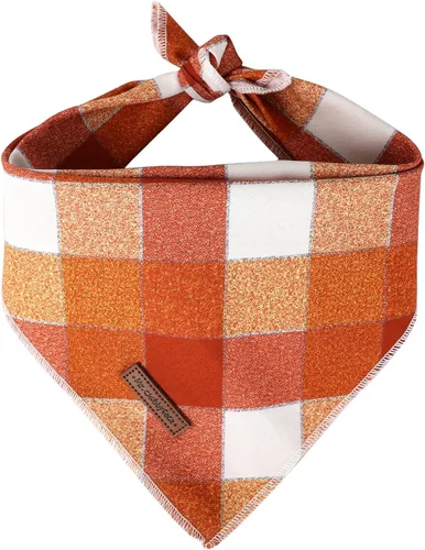Vista 10 de MR. CHUBBYFACE - Bandana de Navidad para perro, bufanda lavable a cuadros de Navidad para cachorros, bandana ajustable para mascotas para perros