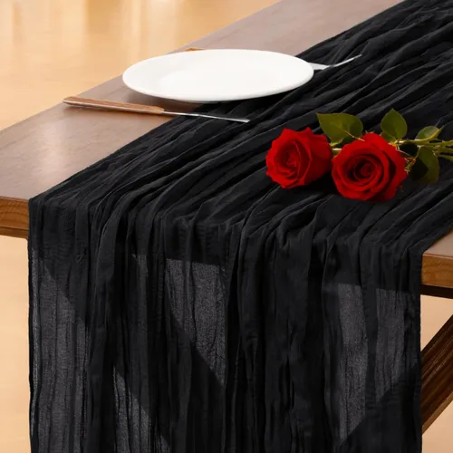 Vista 47 de Socomi - Camino de mesa de gasa, estilo bohemio y rústico, para primavera, Pascua, bodas, fiestas, baby showers y decoración, 120 pulgadas/10 pies