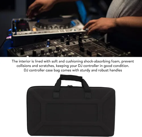Vista 2 de CCYLEZ Funda de transporte universal para controlador de DJ, bolsa protectora acolchada de EVA con correa de hombro ajustable y forro brillante