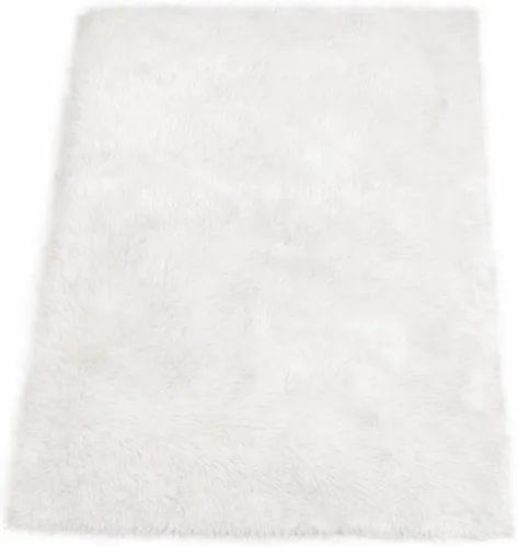 Vista 52 de Goolela Alfombra esponjosa de piel sintética para dormitorio, color marrón claro beige, 2 x 3 pies, alfombra de piel de oveja peluda y difusa