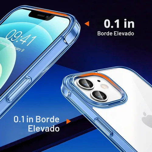 Vista 6 de CANSHN Funda transparente compatible con iPhone 12/iPhone 12 Pro [protección militar contra caídas] [no amarillenta] Funda para teléfono a prueba