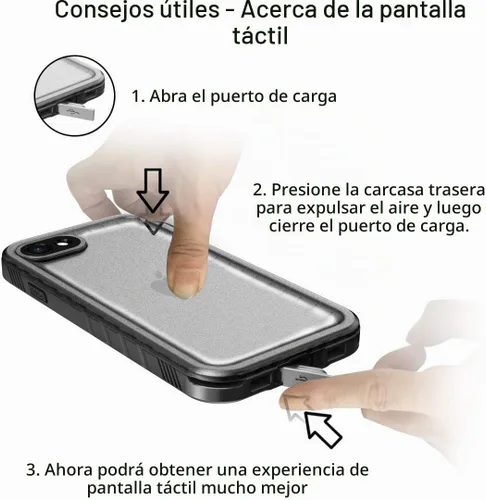Vista 7 de SPORTLINK Funda impermeable para iPhone SE 3rd 2022/iPhone SE 2nd 2020/iPhone 7/8 - Carcasa completa a prueba de golpes y polvo con protector