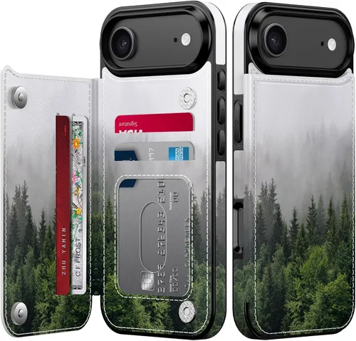 Vista 238 de LETO para iPhone 15 Pro Funda tipo cartera - Tapa tipo folio con patada - Diseños de moda - Tarjetero - Funda protectora para mujeres y niñas - 6.1