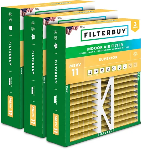 Vista 20 de Filterbuy Filtro de aire MERV 11 de 10 x 17 x 2 pulgadas para defensa de mascotas y alergias (paquete de 3), filtros exteriores plisados