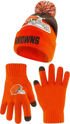 Vista 9 de Ultra Game Adults NFL Official Super Soft Winter Beanie Knit Hat With Warm Touch Screen Gloves
