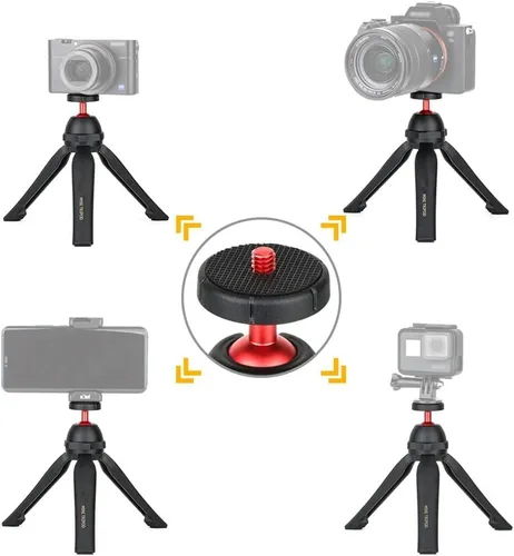 Vista 6 de Mini trípode para cámara, trípode de mesa de video de mano con cabezal de bola de 360° para Sony ZV-1 RX100VII RX100 VI RX100V A7C A6100 A6300 A6400
