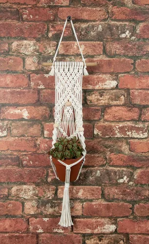 Vista 2 de SOLID OAK MACRAME PLNT HNGR KT 3 CUENTAS