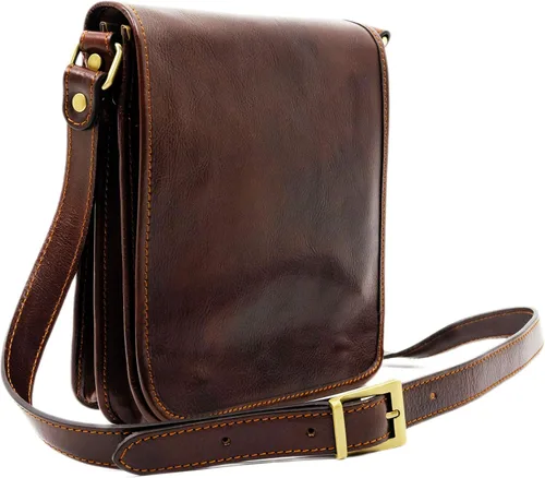 Vista 4 de Bolso bandolera de cuero para hombre bolso cruzado hecho a mano bolso de hombro resistencia al tiempo