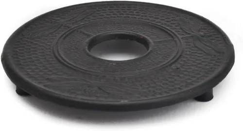 Vista 2 de M.V. Trading T7022BK Salvamanteles de hierro fundido Drgon Design, 5½ pulgadas, negro