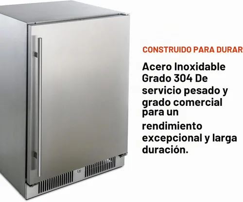 Vista 5 de Blaze Refrigerador compacto clasificado para exteriores de 24 pulgadas Refrigerador de acero inoxidable de 5.5 pies cúbicos con iluminación LED