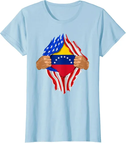 Vista 28 de Camiseta Venezuelan Blood Inside Me Regalo de la bandera de Venezuela, Blanco