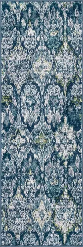 Vista 10 de Unique Loom Sumter Collection - Alfombra de área Brewton (2 pies x 6 pies, azul marino/azul)