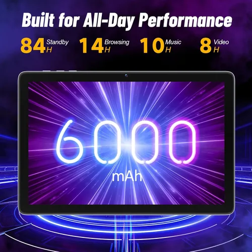 Vista 5 de JUNYANG Tablet, Android 15 Tablets de 10.1 pulgadas con Octa-Core, 12GB+128GB+ 2TB ampliable, Tablet PC de pantalla táctil HD grande para adultos
