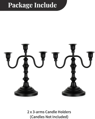 Vista 9 de NUPTIO Candelabros Portavelas Negros: Candelabros Vintage Candelabros 3