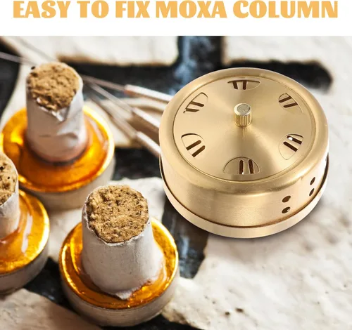 Vista 9 de Mikinona Caja de moxibustión de cobre sin humo Moxa quemador ajustable Moxa Stick Holder Herramienta de terapia portátil para alivio y relajación