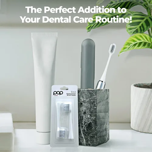 Vista 6 de Paquete de 4 cabezales de cepillo de dientes de repuesto Pop Sonic - Compatible con Go Plus - Cabezal de cepillo de dientes con cerdas de nailon