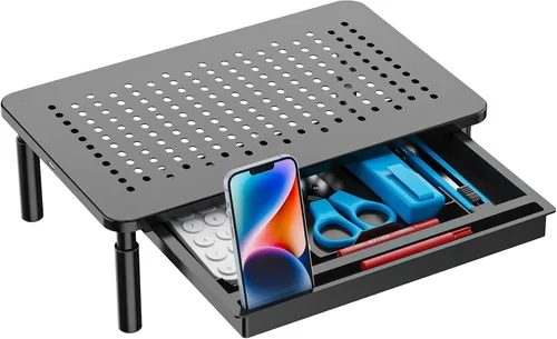 Vista 30 de WALI Soporte para monitor de computadora para escritorio, elevador Negro