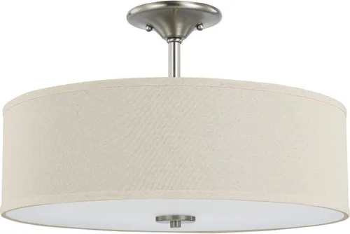 Vista 21 de Progress Lighting Inspire - Luz semiempotrada de 18" con 3 luces, grafito Grafito con pantalla de lino de verano