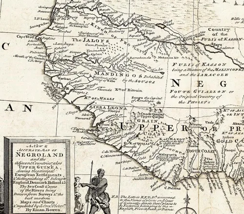 Vista 8 de Negroland Map - Póster artístico de pared de Guinea Ghana - Documento histórico para todas las generaciones futuras - Historia de 1747 África