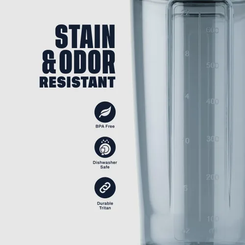 Vista 4 de BlenderBottle - Botella agitadora Pro Series perfecta para batidos de proteínas y preentrenamiento, 32 onzas, azul ceruleo