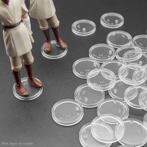 Vista 5 de SIXPOINTS Base redonda transparente de 36 piezas compatible con figuras de acción de películas de 3.75 pulgadas, modelo MODERN G i Joe/Marvel, disco