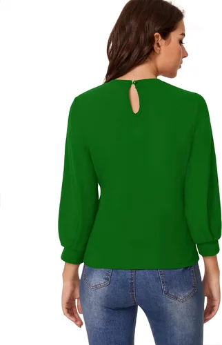 Vista 2 de SheIn - Blusa informal de oficina de manga larga de 34 para mujer