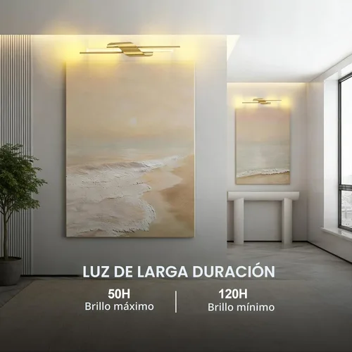 Vista 2 de camuucci Battery Operated Wall Sconces Set of 2, Modern Wireless Lights Dorado
