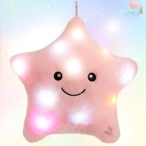 Vista 16 de WEWILL Almohada de felpa suave con estrella brillante LED de 9'' de la marca Wewill, almohada de peluche con luz estelar iluminada con luces