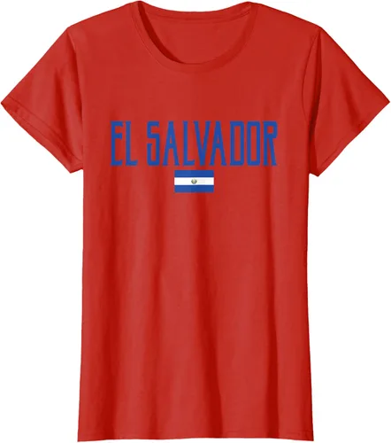 Vista 65 de Camiseta de texto azul con bandera de El Salvador, Negro, S