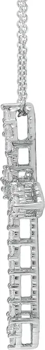Vista 3 de GILDED Diamante cultivado en laboratorio T.W. de 14 qt (claridad SI1-SI2, color F-G) y colgante de cruz ornamentada de plata de ley con una cadena