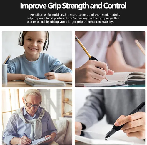 Vista 4 de Zonon - Entrenador de ayuda para escritura para adultos, empuñaduras de espuma en forma de huevo, soportes acolchados para bolígrafos, entrenador