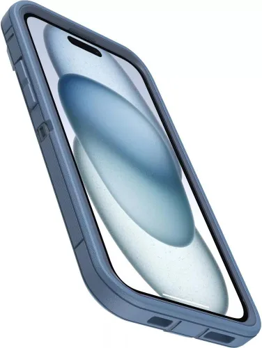 Vista 4 de OtterBox iPhone 15 Plus y iPhone 14 Plus (solamente) - Funda de la serie Defender - Jeans azul bebé - Sin pantalla - Resistente y duradero