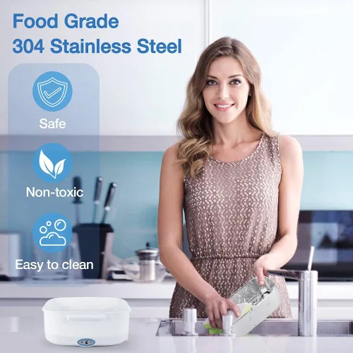 Vista 4 de Lonchera eléctrica con calentador de alimentos 2 en 1, calentador de alimentos portátil para automóvil y hogar - A prueba de fugas, microondas