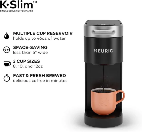 Vista 2 de Keurig - Cafetera K-Slim para Cápsulas K-Cup de Folgers Black Silk, café oscuro tostado, 72 cápsulas K-Cup