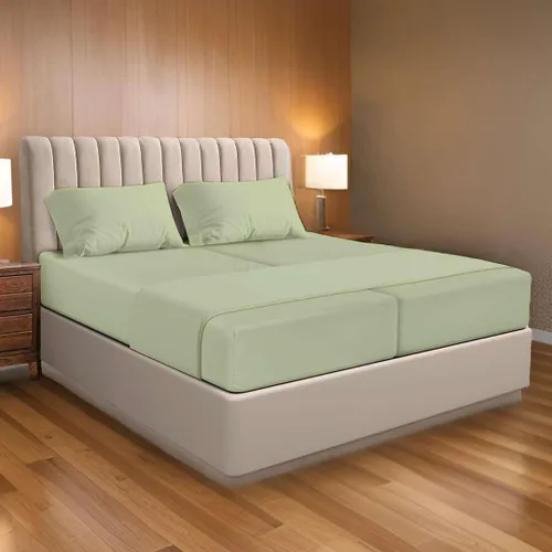 Vista 24 de Ready To Rest Juego de sábanas 100% algodón egipcio dividido tamaño Queen para cama ajustable de 5 piezas, se adapta a colchones de hasta 16