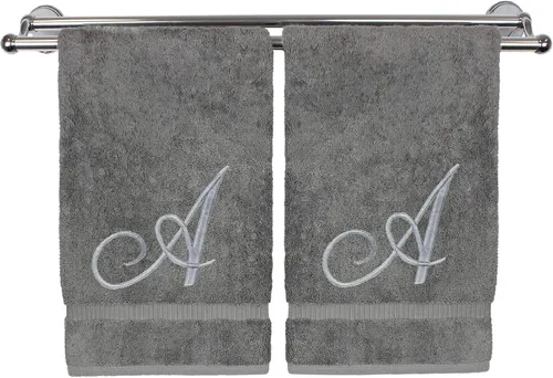 Vista 124 de Toalla de mano con monograma, regalo personalizado, 16 x 30 pulgadas, extra absorbente, 100% algodón turco, acabado de rizo suave, para baño, cocina