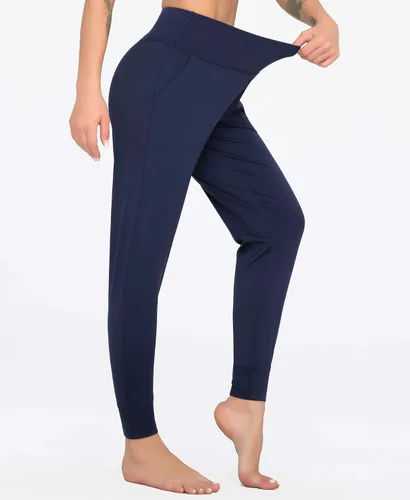Vista 5 de Dragon Fit - Pantalones deportivos para mujer, con bolsillos y tiro alto, para yoga, ejercicios, pantalones cónicos, pantalones de descanso