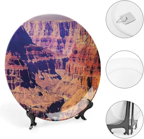 Vista 4 de Plato decorativo de 6 pulgadas, artesanía de cerámica del cañón, Gran Cañón en Arizona, Sublime impresión tribal paisaje de cerámica para colgar