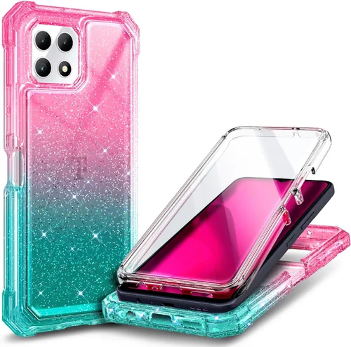 Vista 10 de NZND Funda para T-Mobile REVVL 6 5G / REVVL 6X 5G con [Protector de Pantalla Incorporado], Funda Bumper Protectora Rugosa Resistente a Golpes