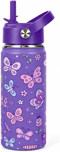 Vista 28 de Botella de agua deportiva de 16 onzas para niños, botella aislada de acero Sports Balls