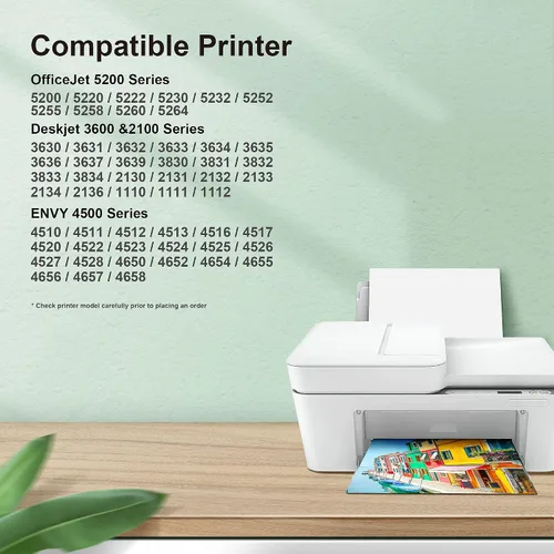 Vista 2 de Paquete combinado de cartuchos de tinta 63XL de repuesto para tinta HP 63 negra y color Cartuchos de tinta 63XL 63 para impresoras HP compatibles
