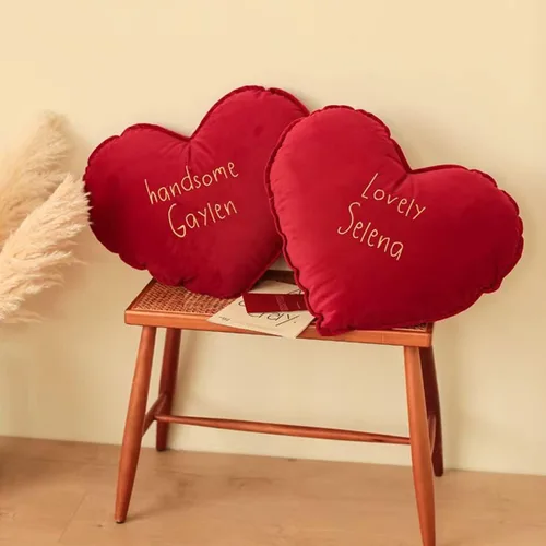 Vista 5 de HESBITEUL Funda de almohada personalizada con diseño de texto personalizable y bordado, funda de cojín bordada de larga duración, nombre