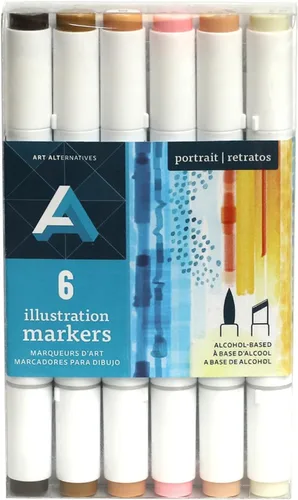 Vista 17 de Art Alternatives Marcador de ilustración, juego de 6 marcadores, tonos grises