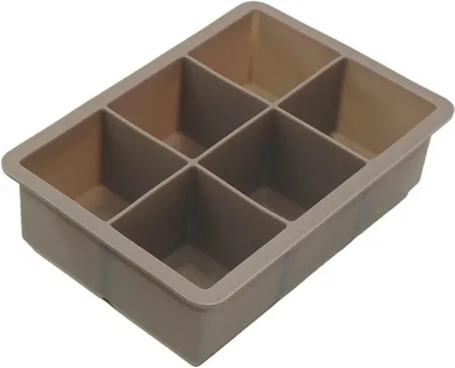 Vista 8 de Bandeja de cubitos de hielo de silicona con forma cuadrada, molde para cubitos de hielo de 6.5 x 4.5 x 2.0 in, grado alimenticio, 6 barras de 02