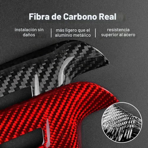 Vista 6 de AIRSPEED Funda de fibra de carbono para volante de Camaro, accesorios interiores compatibles con Chevrolet Camaro 2016-2021, versión de lujo (negro)