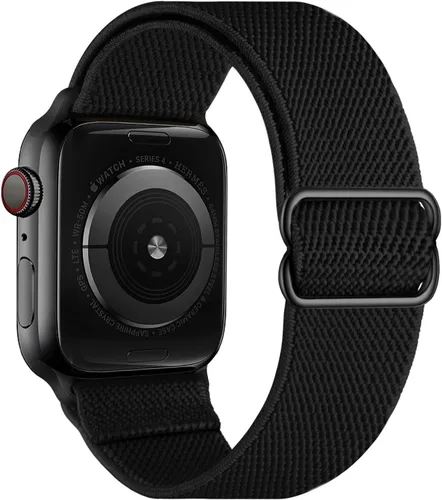 Vista 22 de OXWALLEN - Correa elástica Solo Loop de nailon y de tamaño XL, compatible con Apple Watch de 38 mm y 40 mm, correa trenzada, deportiva, ajustable