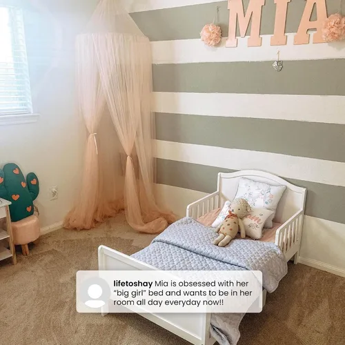 Vista 6 de Delta Children Bennett Wood - Cama para niños pequeños, certificado Greenguard Gold, blanco Bianca